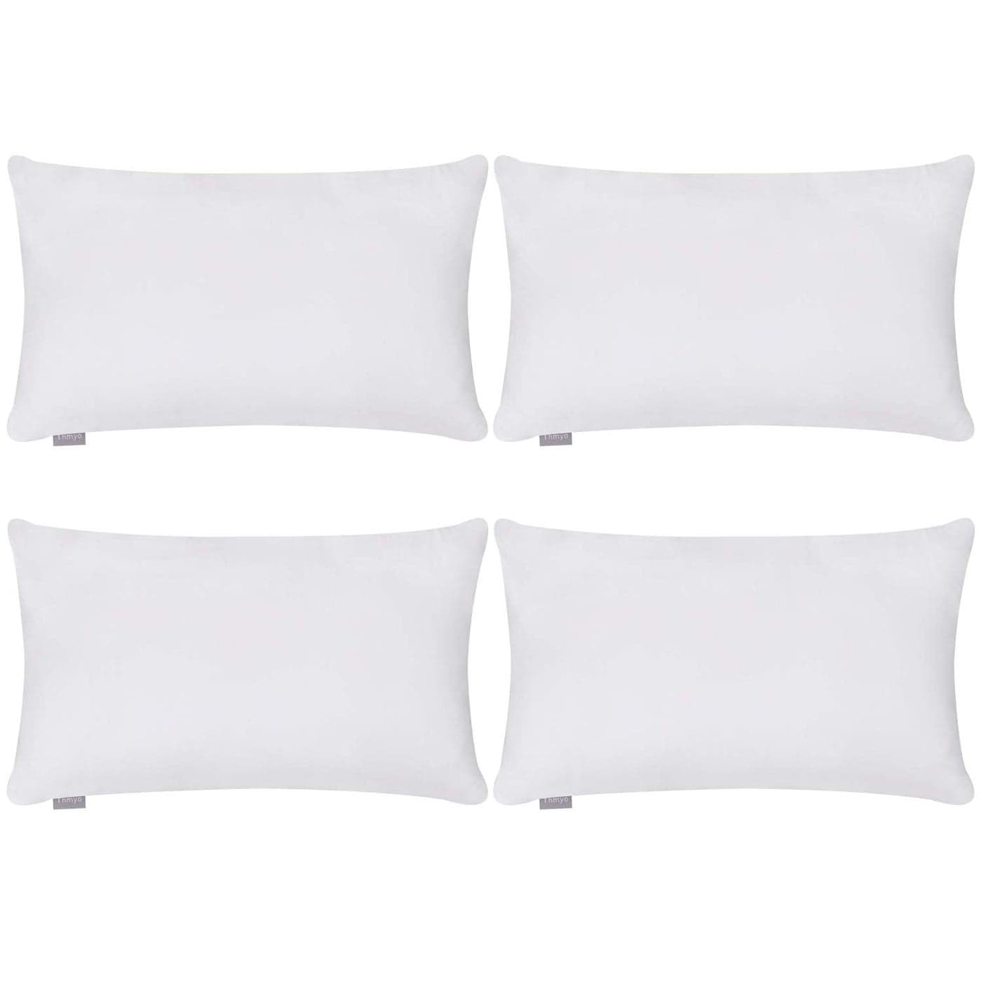 Thmyo 4Pack 100 Cotton Lumbar Comfortable Solid Decorative Throw Pillow Case Rectangle Cushion Cover DIY Throw Pillowcase for Sofa BedOnly CoversNot Pillow Shams12x20inch30x50cmWhite