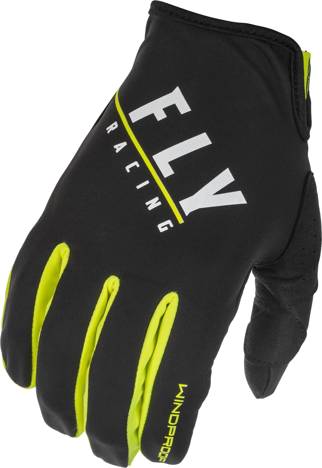 Fly Racing 2022 Adult Windproof Lite Gloves - Black/Hi-Vis, Medium