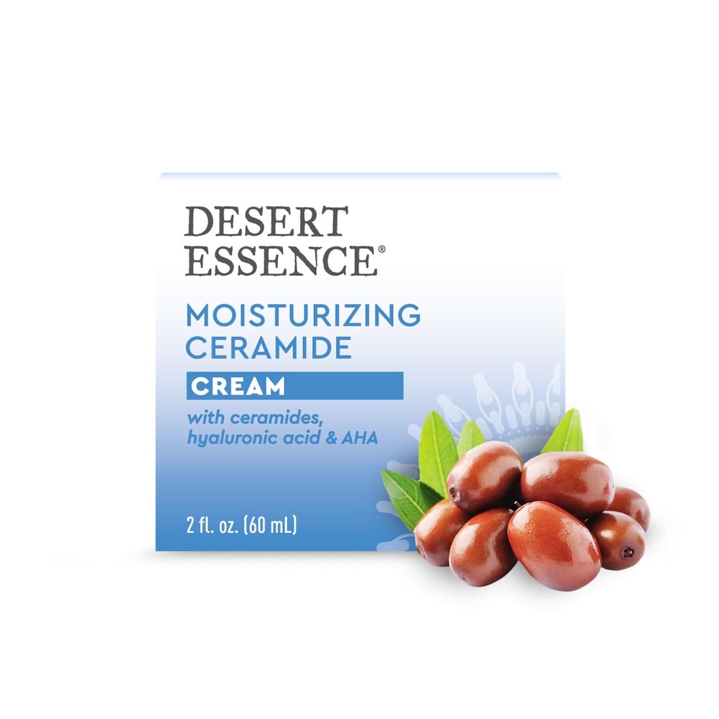 Desert Essence Moisturizing Ceramide Facial Cream 2 fl oz Vegan GlutenFree CrueltyFree Supports Skins Natural Moisture Barrier Moisturize and Rejuvenate Perfect for Sensitive Skin