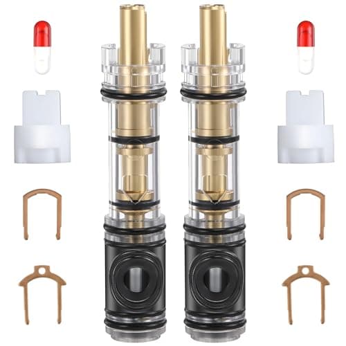 Enhon 2 Pack Dual Seal Cartridge Replacement Compatible with Moen 1225 1225B, One Handle Kitchen and Bathroom Faucet Cartridge Fits Single Handle Faucet/Showers, Brass