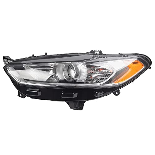 Dasbecan Halogen Headlights w/bulbs Compatible With Ford Fusion 2013-2016 Left Driver Side Chrome Projector Headlamp Assembly Replaces# FO2503304