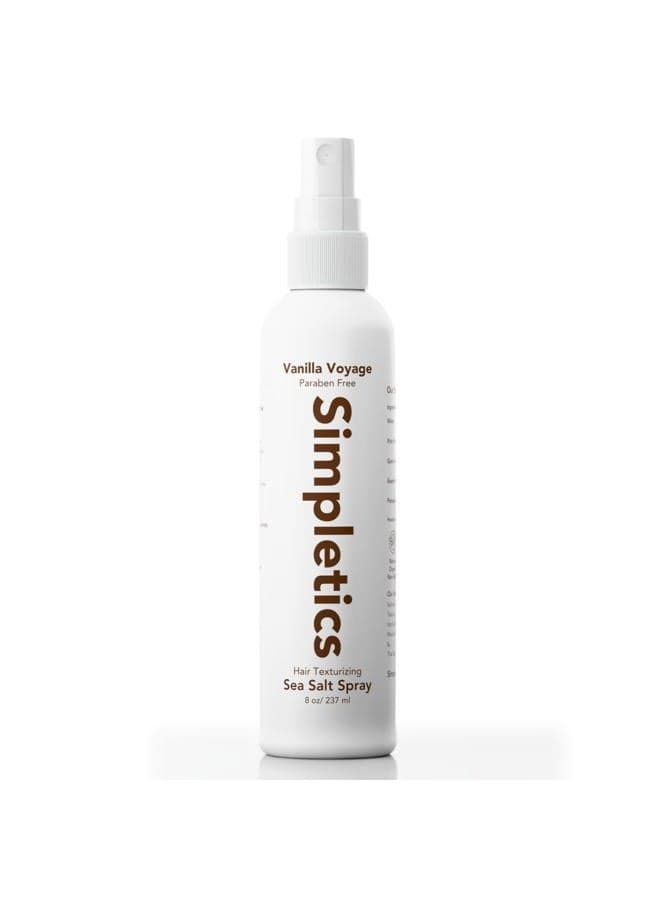 Himalayan Sea Salt Hair Spray (Vanilla Scent) – Natural 5-Ingredient Formula for Beach Waves & Volume – Light Hold, Non-Greasy, Paraben & Sulfate Free – Unisex 8 fl oz