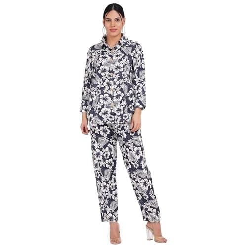 Tulzott Women's Co-Ord Set - Casual Wear Shirt & Pant Set | Fancy Top and Bottom Outfit | Full Matching Set for Women | Stylish Kurta Pant Set