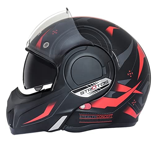 BEON Full Face Motorcycle Helmet DOT Approved, 180° Reversible Chin Guard Modular Pilot Helmet with Anti-Fog Dual Visors for Adult Men Women (S-XXL)