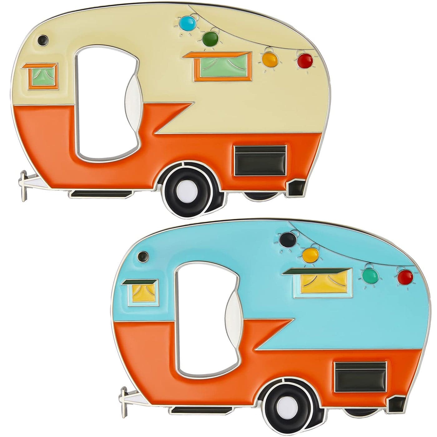 Bottle Openers Magnetic with Fridge Magnet Sticker Refrigerator Magnet Beer Bottle Openers RV Caravan Camper Bottle Openers for Indoor Outdoor Picnic Home Kitchen Tools Blue Yellow2 Pieces