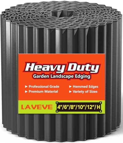 LAVEVE Corrugated Metal Garden Edging 8 x 20Ft Landscape Edging Border for Lawn Flower Bed Garden Fence Paver Edging Graphite