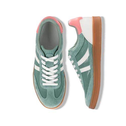Rosella Carlie Womens Sneakers Womens Fashion Sneakers with Removable Insole Stylish and Lightweight Spring Shoes for Women Casual NonSlip LaceUp Walking Footwear Summer Green75