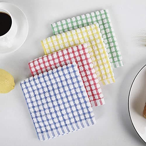 AYUS Dish Cloths for Kitchen Washing Dishes, Super Absorbent Dish Rags, Cotton Terry Cleaning Cloths 13x13 Inches (Terry Dish Cloth, Pack of 6)