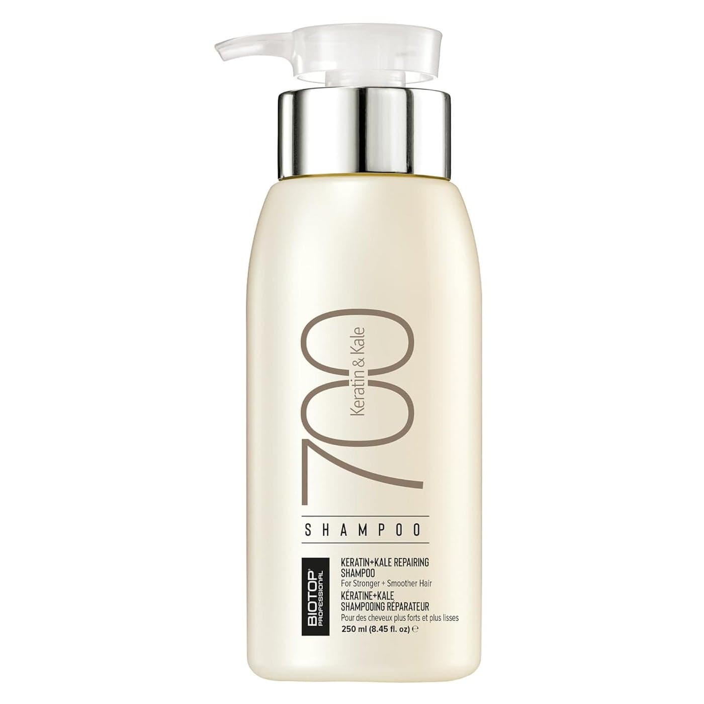 Biotop Professional 700 Keratin + Kale Hair Shampoo - Damaged Hair Repair Rich in Vitamins A, C + K - Fights Frizz & Reduces Breakage in Coarse, Thick Hair - 8.45 oz