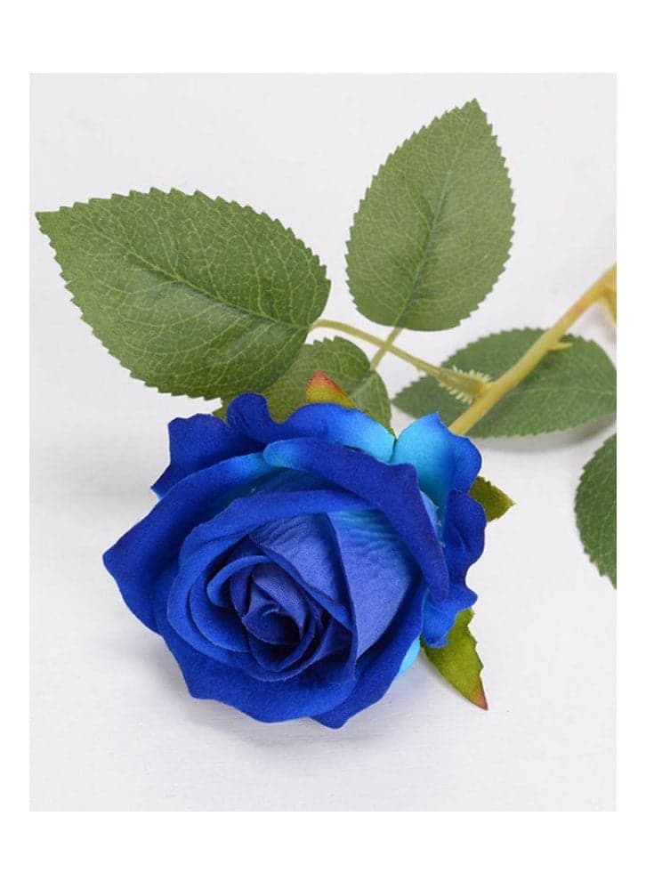 Simulation velvet Rose Single Artificial Flower Decoration High-end bouquet Wall Blue Color