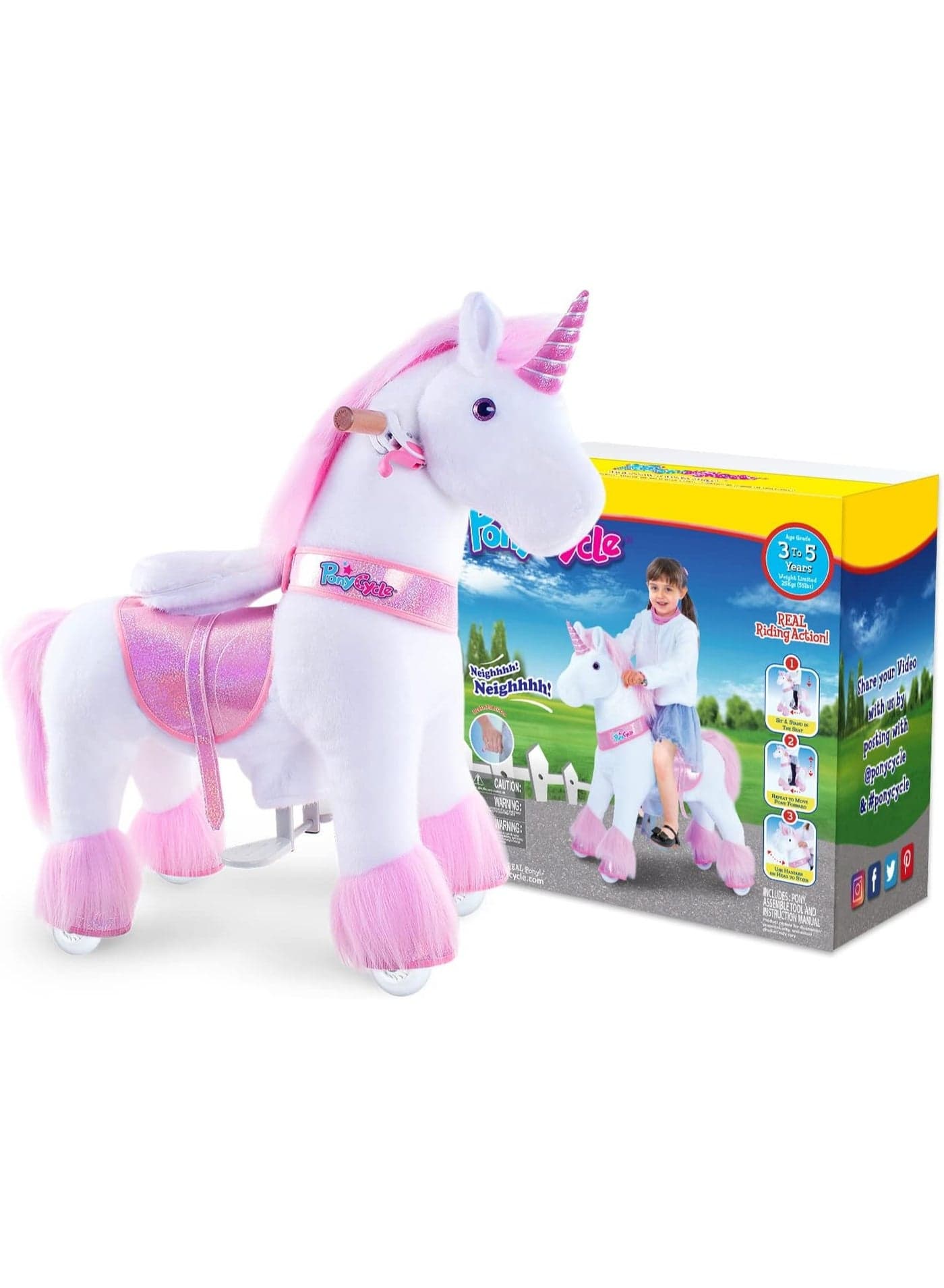 PonyCycle Ride On Horse Age 3-5 Pink U-302