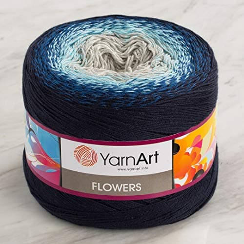 Yarn Art Flowers 55 Cotton 45 Acrylic 250gr 1094yds Multicolor Rainbow Crochet Sport Yarn 261