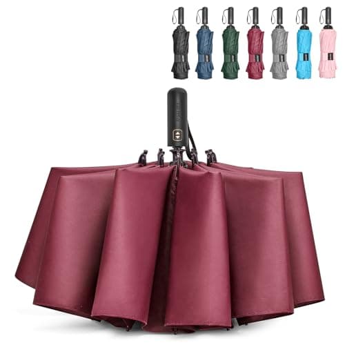 G4Free 42465462 Inch Large Golf Umbrella Compact Reverse Travel Umbrella 10 Ribs Windproof for Rain Double Canopy Automatic Open Close