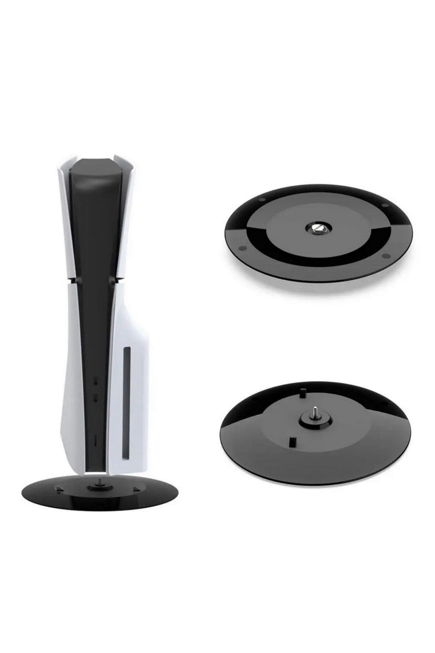 For PS5 Slim Vertical Stand with Height Increase Bracket Holder for PlayStation 5 Slim Disc Game Console Includes Screw Tool for Secure Base Setup