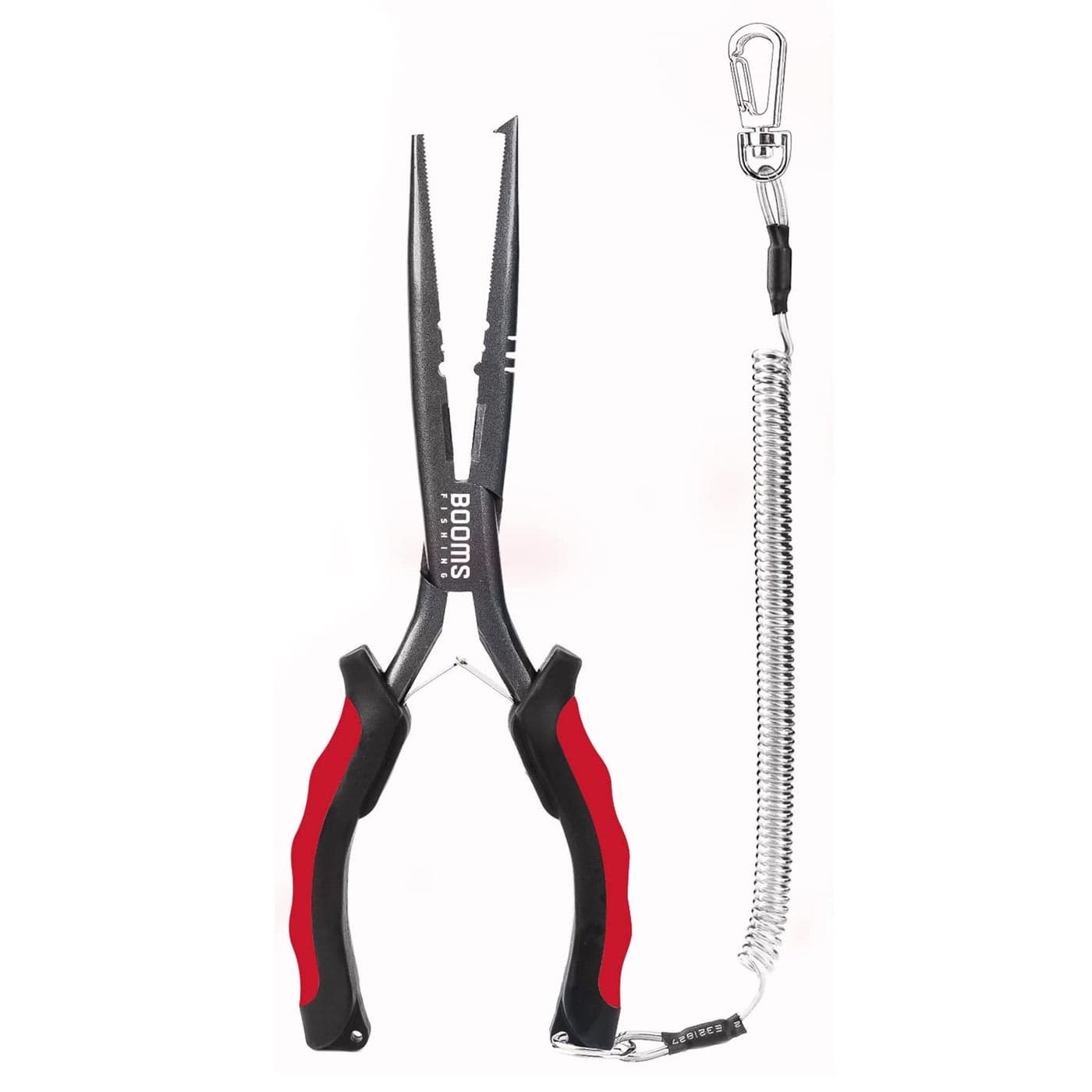 Booms Fishing F03 Needle Nose Fishing Pliers 9 Fishermans Pliers Long Nose Hook Remover Saltwater Resistant Fishing Gear Red