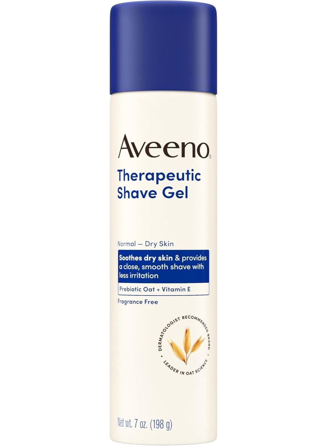 Therapeutic Shave Gel with Oat and Vitamin E to Help Prevent Razor Bumps, Soothes Dry Skin and Provides a Close, Smooth Shave with Less Irritation, Fragrance-Free, 7 oz