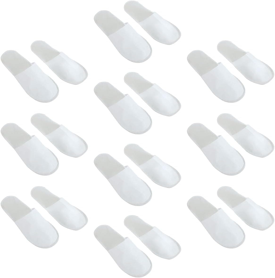 10 Pairs Disposable Hotel Bedroom Slippers White Spa Slippers Women Closed Toe Slippers Non Slip Travel Slippers for Guest Wedding Party