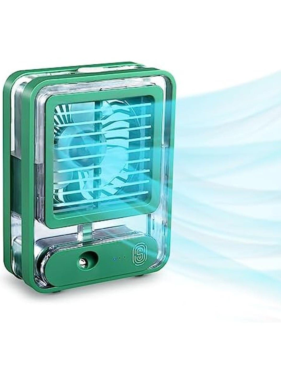 Personal Desk Fan with Mist Spray,LED Night Light,Electric Battery Operated Water Misting Fan,USB Rechargeable Portable Quiet Mini Desktop Table Cooling Fan for Office,