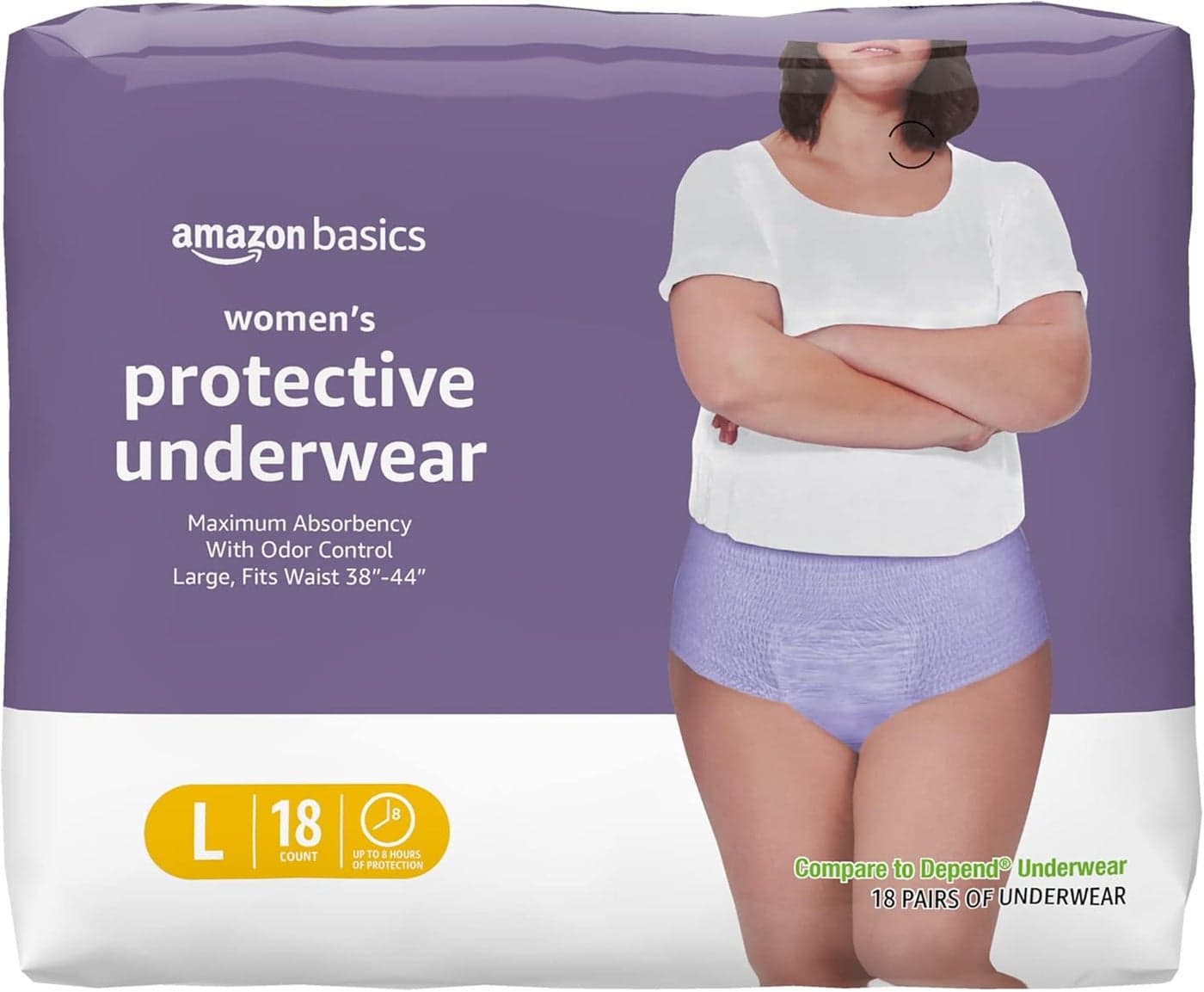 Women's Protective Underwear Large Lavender 18 Count