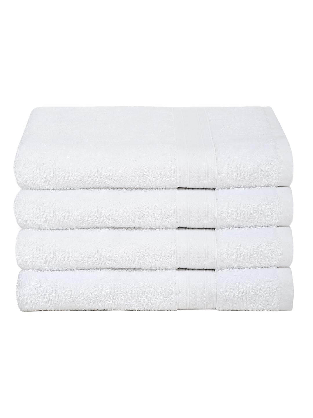 Ambra Linens 500 GSM Highly Absorbent Towels Set, 100% Cotton, Soft and Plush, All Seasons Use, Large, Everyday Use, Durable (4 Pcs Hand Towel Set, White)