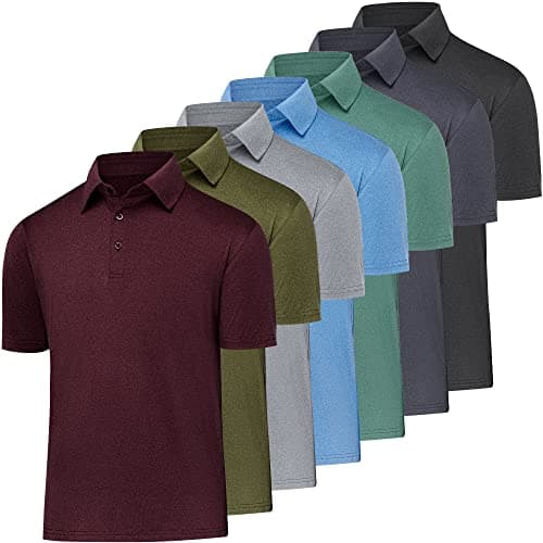 BALENNZ Polo T Shirts for Men Quick Dry T-Shirts for Men Collared Mens T Shirts Casual Tshirts Shirts for Men 7 Pack A Large