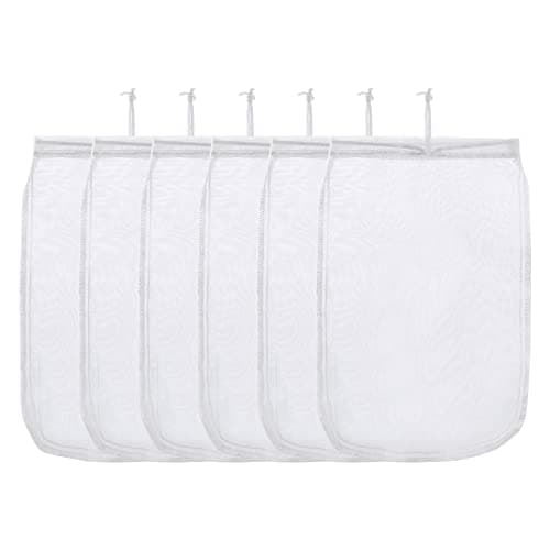 ALEGI Aquarium Filter Media Bag Extra Fine, Reusable 180 Micron Drawstring Mesh Bags for Activated Carbon (12"*8" (6 Pack))