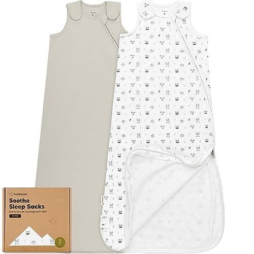 2-Pack Organic Baby Sleep Sacks, 100% Cotton - Soft & Breathable 0.5TOG Baby Wearable Blanket, Toddler Sleeping Sack 18-24 Months, Easy to Wear Transitional Swaddles for Newborns, Infants (Nordic, L)