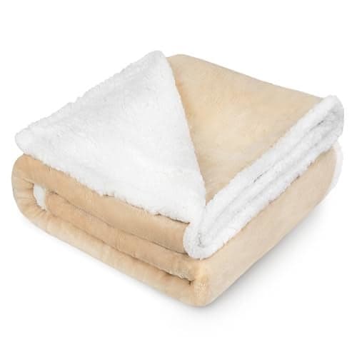 Kritter Planet Dog Blankets for Large Dogs, Soft Fluffy Fleece Pet Blankets for Couch, Sofa, Dog Beds, Car Seats, Creat, Washable, 50x60 inches, Beige