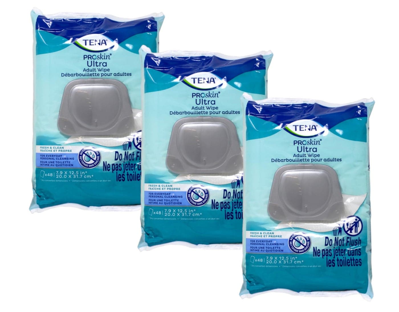 Tena Skincare Incontinence Adult Wipe PreMoistened Adult Washcloth 48 ea Pack of 3