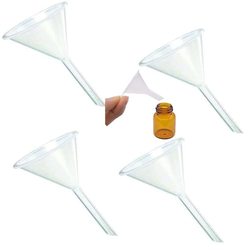 DIY Crafts Pack Of 8 Pcs White Plastic Funnel 8cm Dia with 75 CM Long Stem for Lab Bottle Chemical Liquid Essential Oils Other All Type DI Pack Of 8 Pcs White