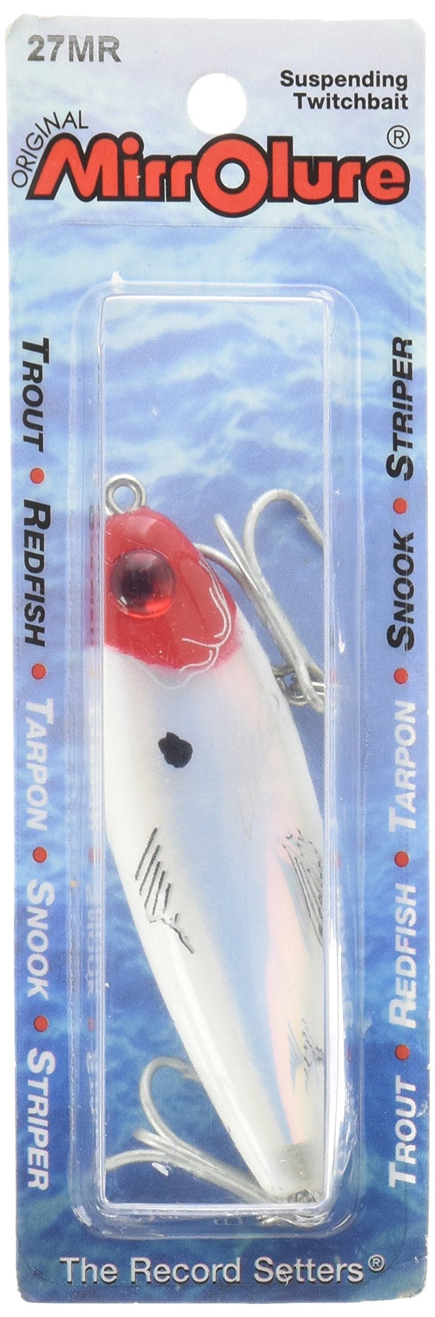 MirrOLure 27MR-11 Mirrodine XL Susp Twitchbait Red Hd/White/Silver 3 1/8in 9/16oz