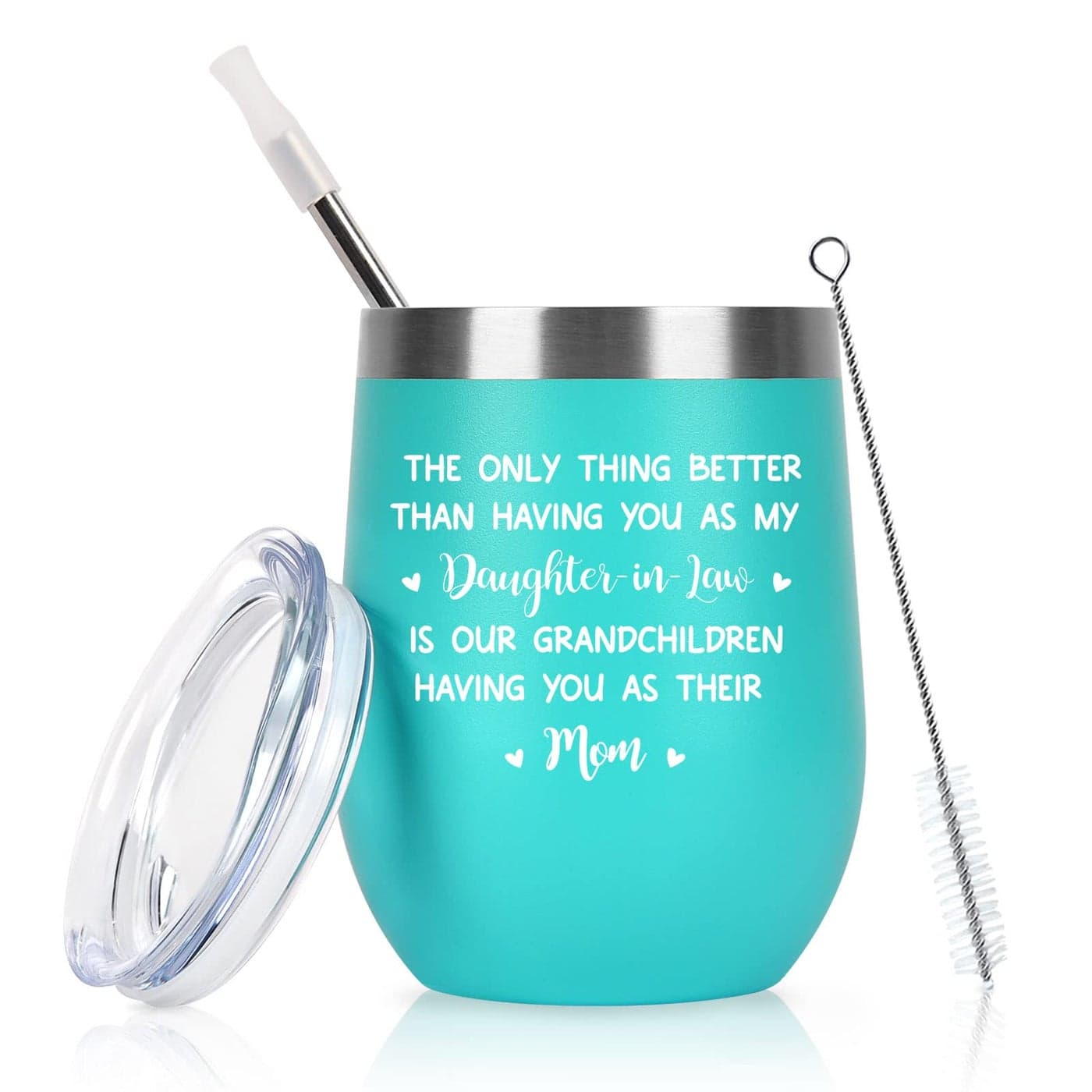 Gingrous Daughter in Law Gifts Mint 12 Oz Insulated Stainless Steel Tumbler for Mothers Day Birthday