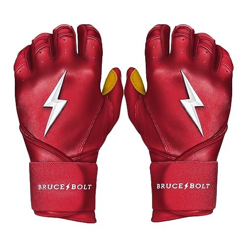 BRUCE BOLT Original Series Long Cuff Red Batting Glove - Red Large