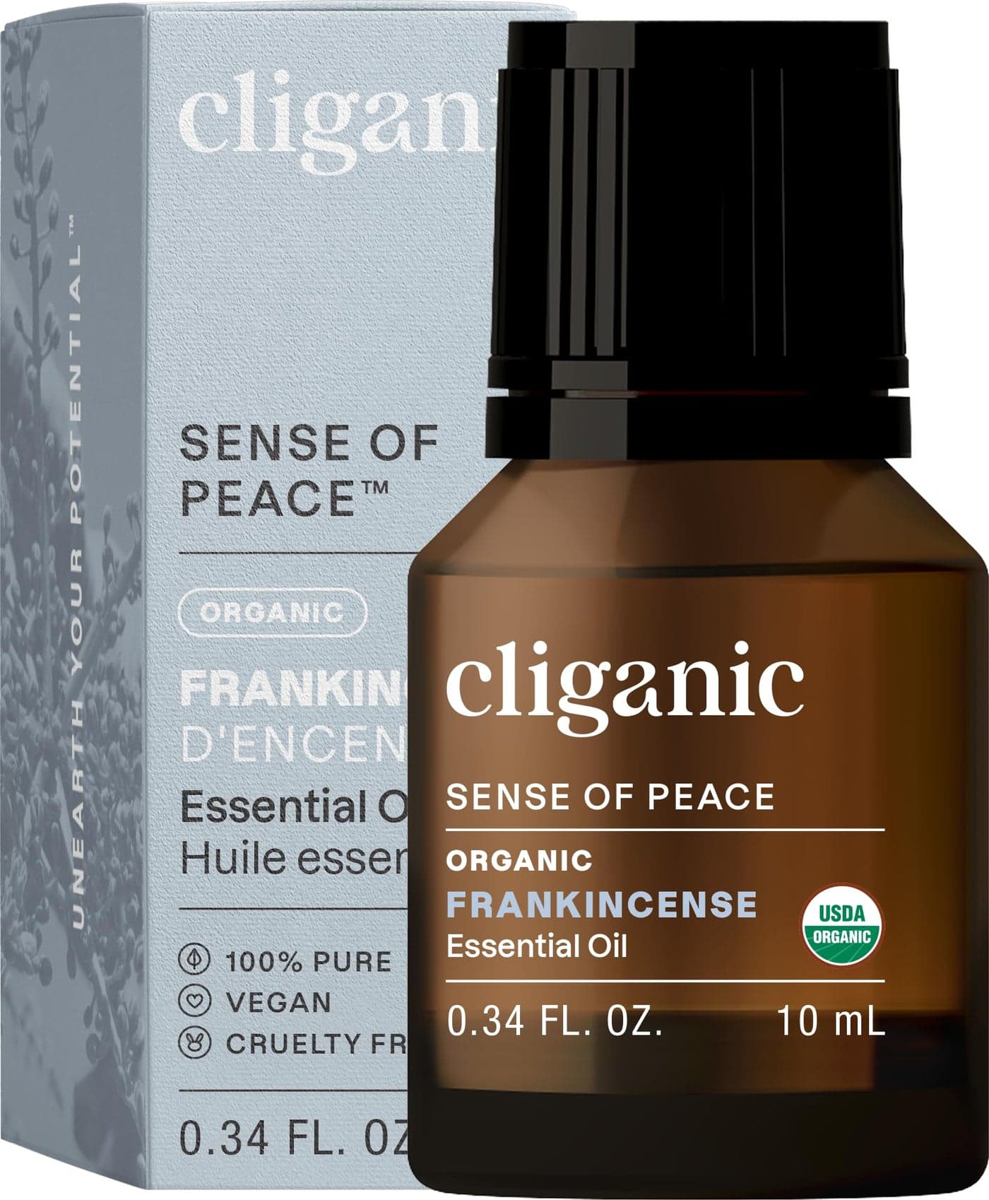 Cliganic Organic Frankincense Essential Oil - 100% Pure Natural for Aromatherapy Diffuser | Non-GMO Verified (Packaging May Vary)