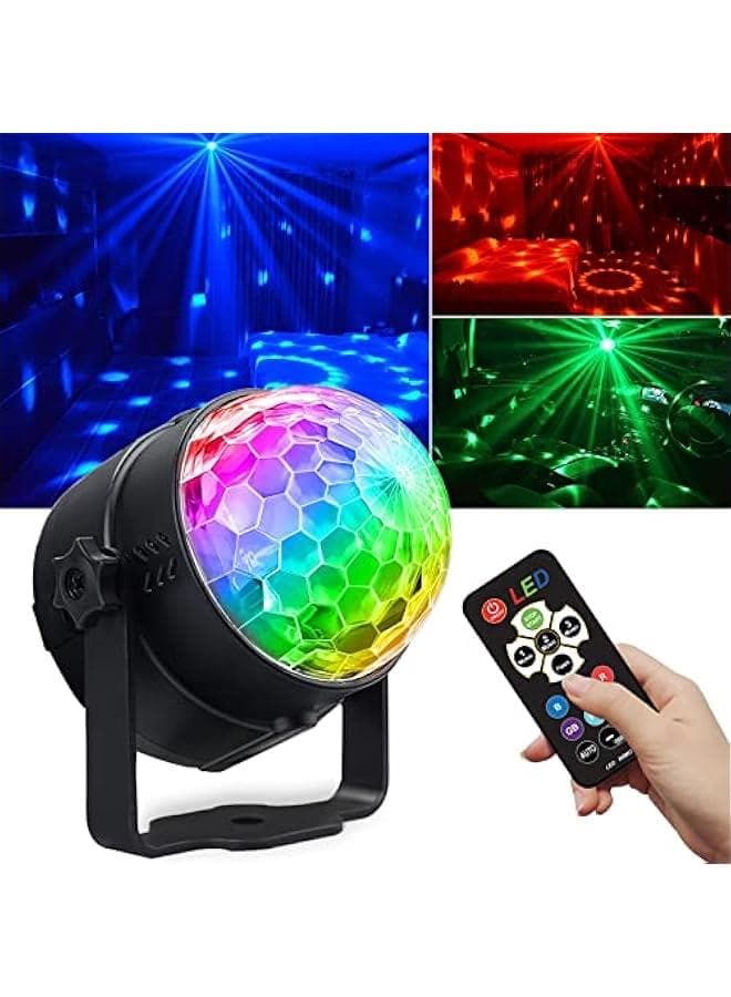 Disco Ball Light, Party Decorations Lights, USB LED Mini Sound Activated DJ Dance Stage Light Colourful RGB Strobe Lamp for Home Room Dance Karaoke Xmas Happy Birthday Wedding Club Show