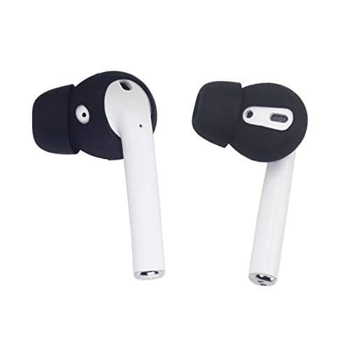 Yutoner 5 Pairs AirPods Ear Tips Anti-Slip Silicone Earbuds Cover Compatible with Apple AirPods 2 & AirPods or EarPods-【Not Fit in The Charging Case】 (Black)