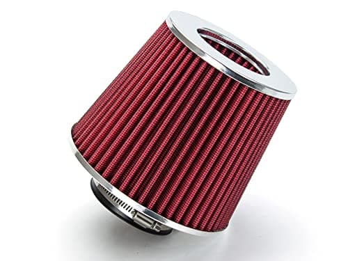 RED 3.25" 82.5 mm Inlet Cold Air Cone Replacement Quality Performance Washable Clamp-On Dry Air Filter