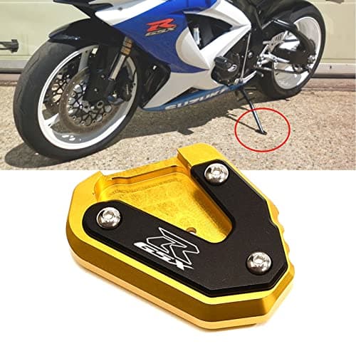 MOWOK Kickstand For Suzuki GSX-R 600 GSX-R 750 GSX-R 1000 R/X GSXR1000 Motorcycle CNC Extension Pad Support Plate Foot Side Stand