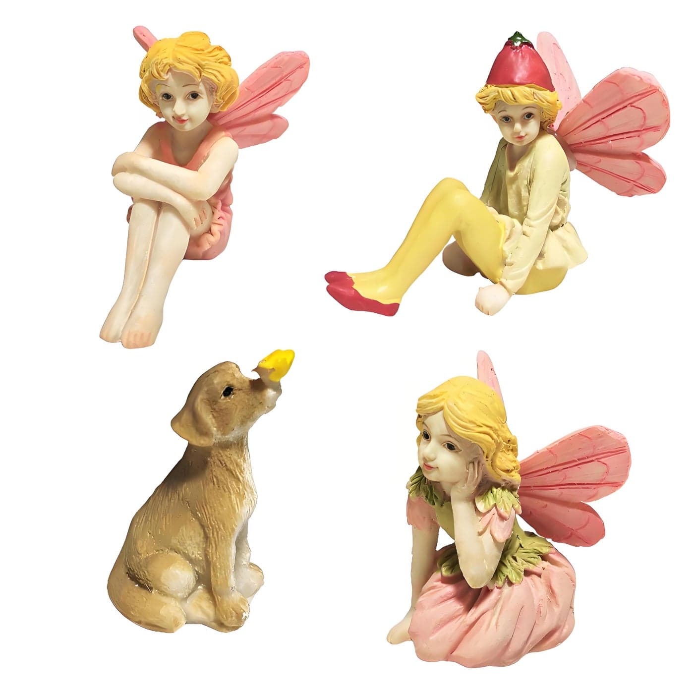 JIUMO Miniature Fairies for Fairy Garden Fairy Figurines Accessories Outdoor Little Fairies Mini Fairies Set for Kids Garden Miniature Boy Fairies