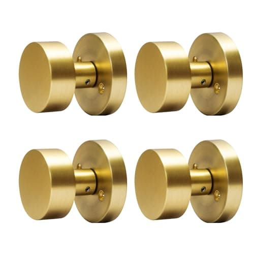 senharvest Gold Dummy Door Knobs Interior for Satin Brass Door Knobs Suitable for Hallway Wardrobe Bathroometc for All Standard Size Doors 4 Pack