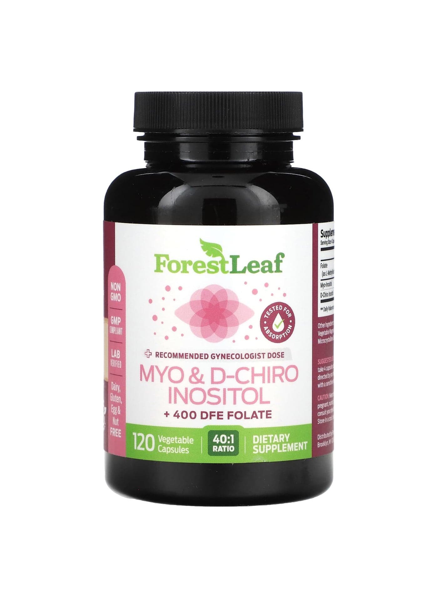 Myo & D-Chiro Inositol, 120 Vegetable Capsules