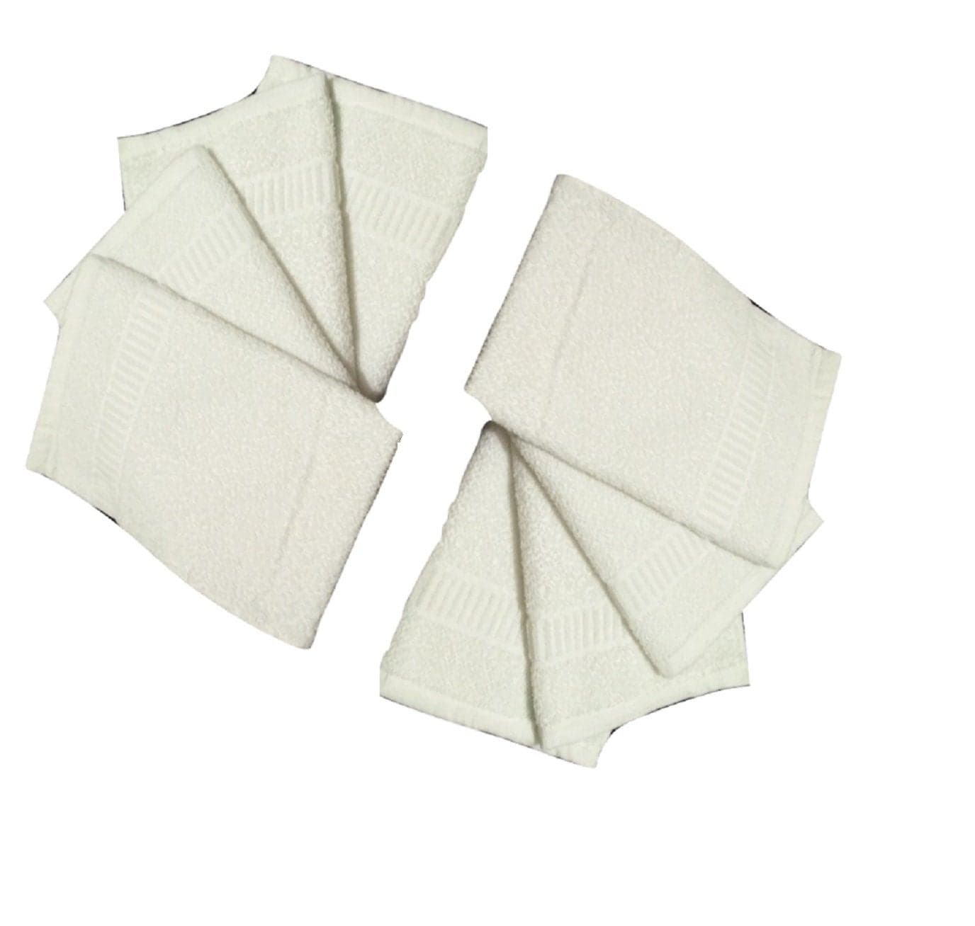 Cotton Colors Plain Design Hand Towels (Medium, White, Pack of 8)_D83