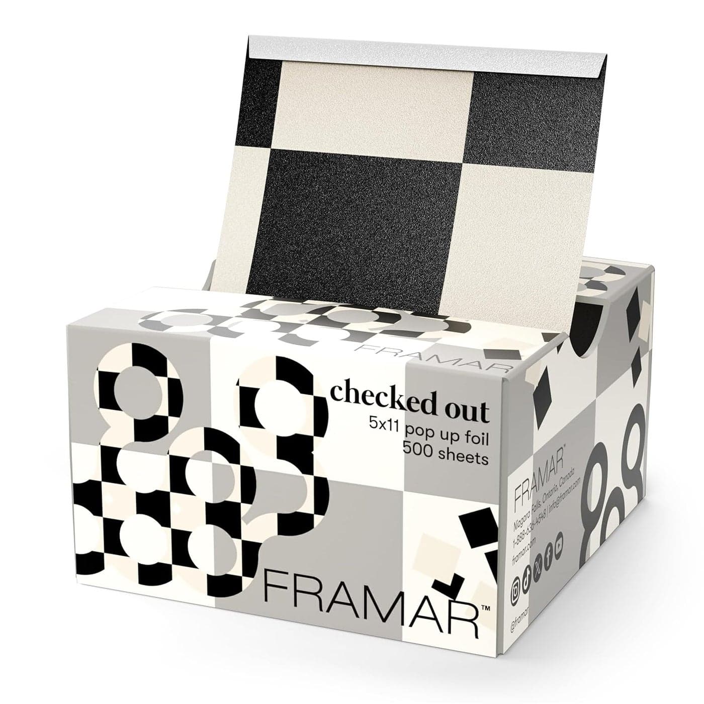 FRAMAR Checked Out Hair Foil Hair Foils For Highlighting Pop Up Foil For Hair Highlighting Salon Foils For Hair Highlighting Kit Long Hair Foils For Bleach Salon Foils For Hair Stylist 500