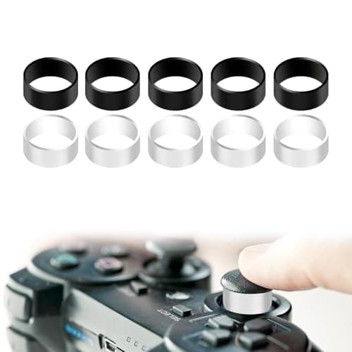 10pcs Joystick Protector, Silicone Invisible Joystick Protective Ring Compatible with Steam Deck Xbox Switch Pro PS5 PS4 Game Controller Accessories (White, Black)