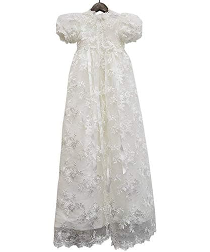 Abaowedding® Lace Christening Gowns Baby Baptism Dress Newborn Baby Dress (24 M) White