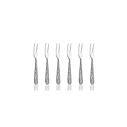 Shri & Sam Stainless Steel Monika with Laser Fruit Fork,6 Pieces