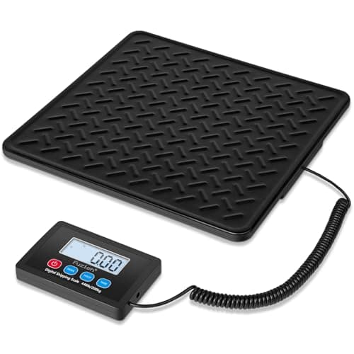 Fuzion Shipping Scale 440LB x 10g High Accuracy Digital Postal Scale Durable Alloy Steel Platform Heavy Duty Scale for Packages Postage Luggage Battery and AC Adapter Powered
