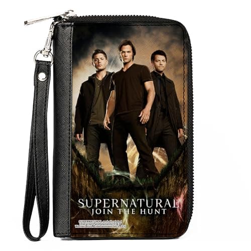 BuckleDown Supernatural Wallet Zip Around SUPERNATURAL Dean Sam Castiel Standing Pose JOIN THE HUNT Vegan Leather
