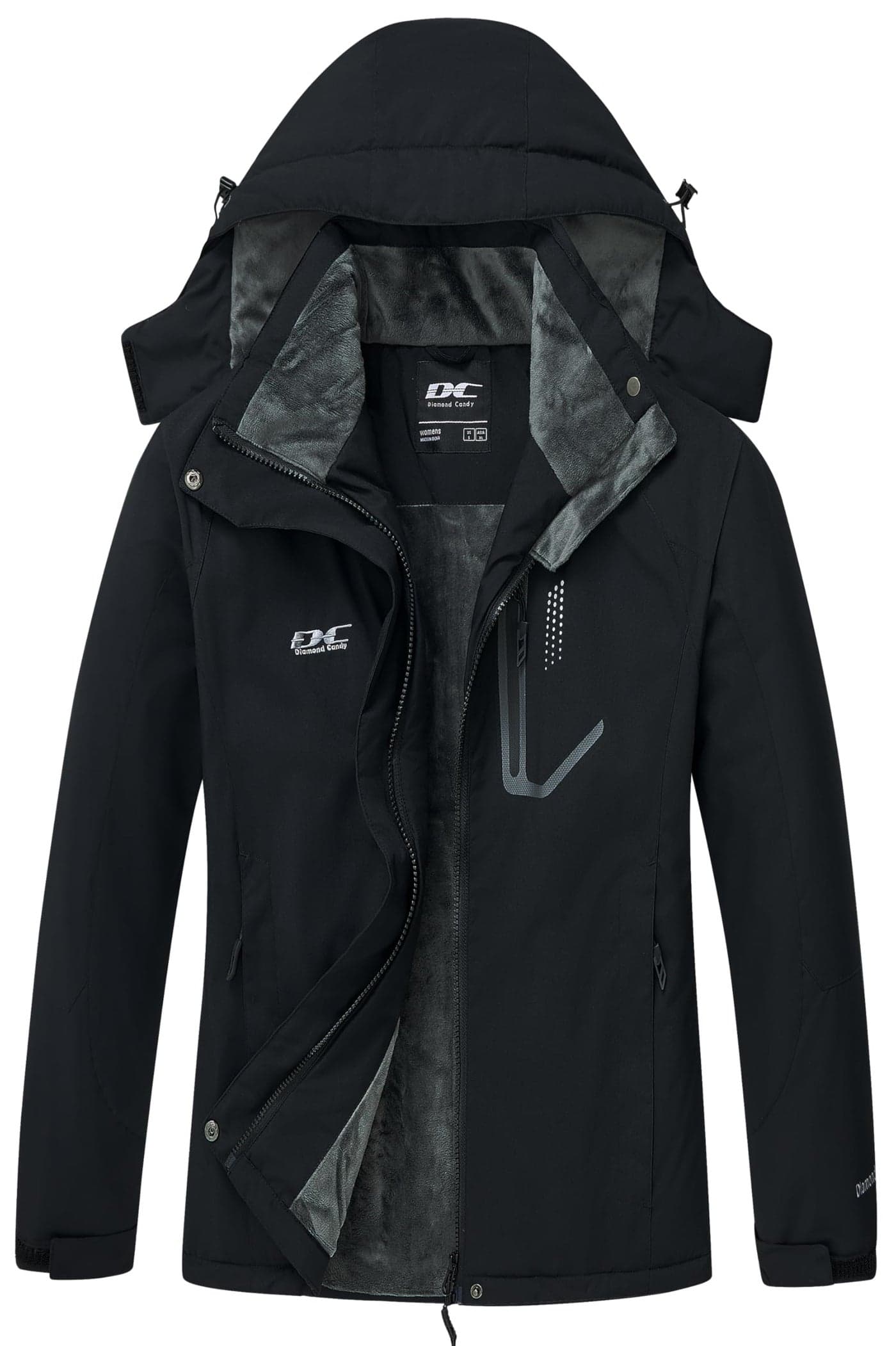 Diamond Candy Womens Winter Ski Jacket Hooded Windproof Warm Jackets Snow Waterproof Rain Coat