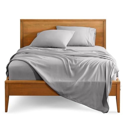 Bare Home Split California King Sheet Set 1800 UltraSoft Microfiber Split California King Bed Sheets Double Brushed Deep Pockets Easy Fit 5 Piece Set Split Cal King Light Grey